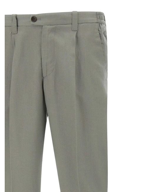 Pantalones De Vestir De Pinzas Devore de hombre de color Gray