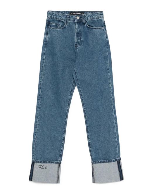 Karl Lagerfeld Blue Straight Denim Pants