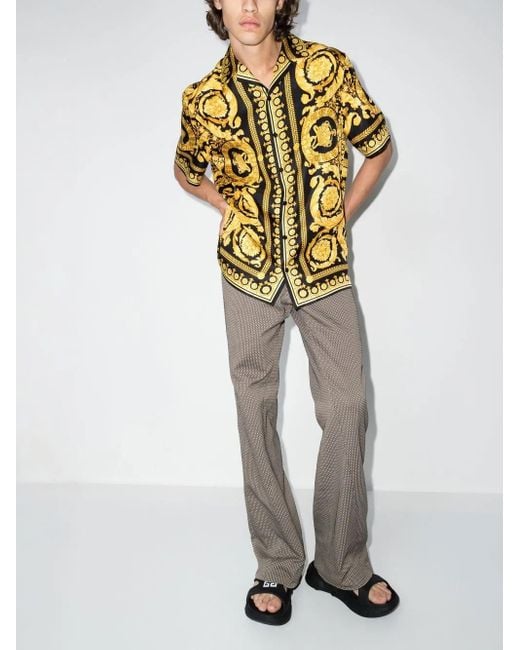 Versace Ornate Baroque Patterned Shirt in Yellow für Herren