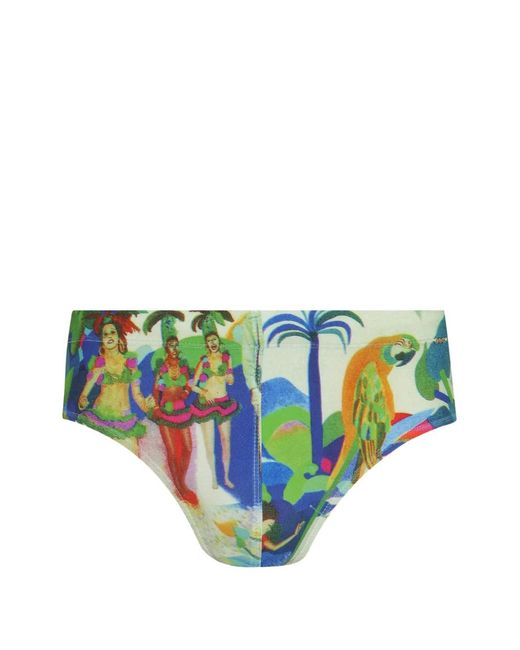 Amir Slama Blue Printed Swimming Trunks for men