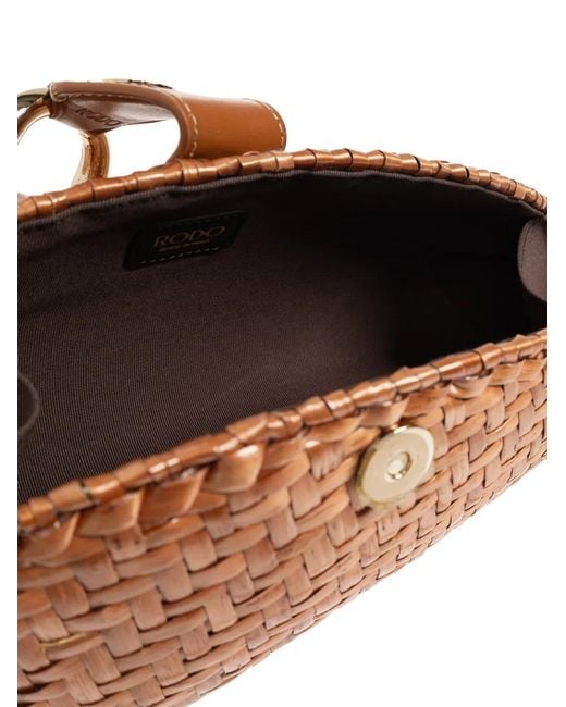 Bolsa De Mano Tejido Rodo de color Brown