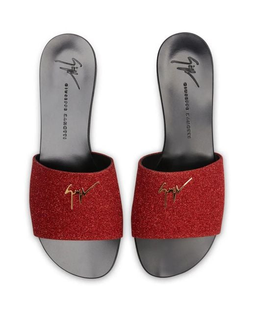 Giuseppe Zanotti Red Shirley Glitter Sandals