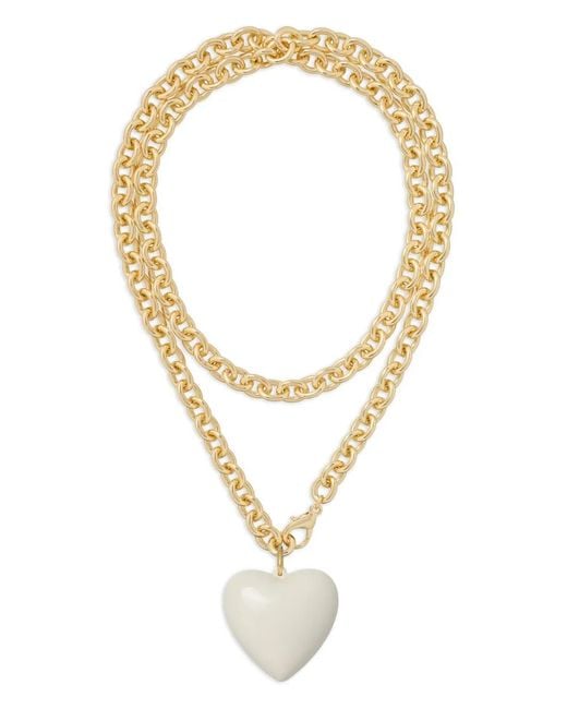 Roxanne Assoulin Metallic Big Puffy Heart Charm Necklace