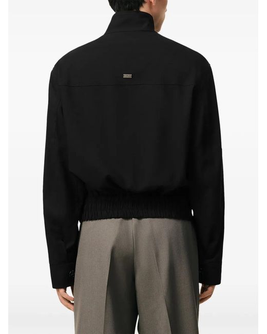 AMI Black Zipup Wool Jacket for men