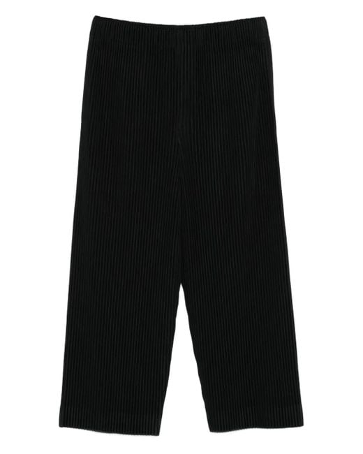 Homme Plissé Issey Miyake Black Pleated Trousers for men
