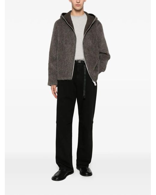 White Sand Black Belt Trousers for men