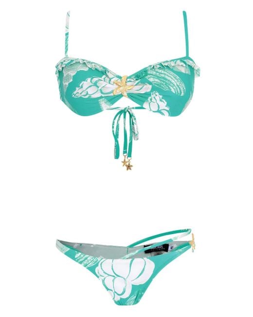 Amir Slama Green Shell-Print Bikini
