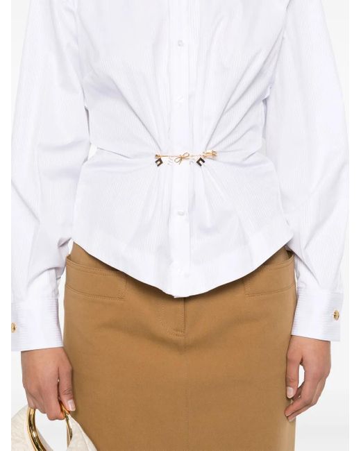 Elisabetta Franchi White Striped Poplin Shirt