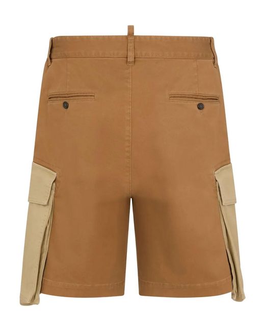 DSquared² Natural Two-Tone Cargo Shorts for men