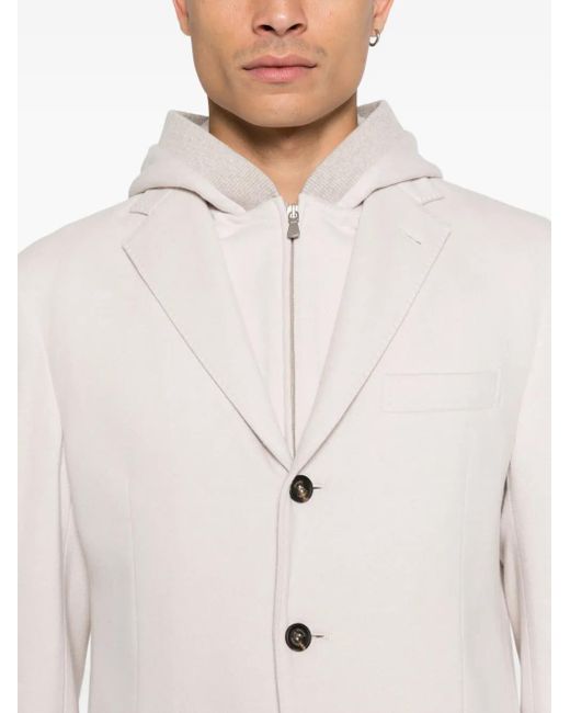 Blazer Con Botones Y Capucha Eleventy de hombre de color White