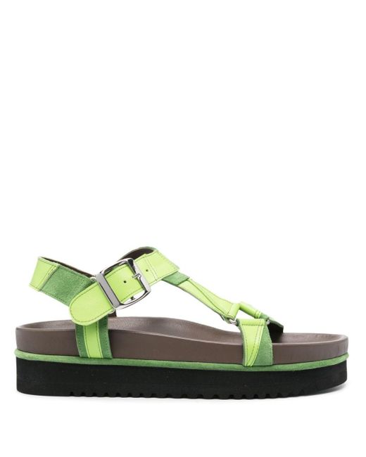 Ahluwalia Green Bailey Leather Sandals for men