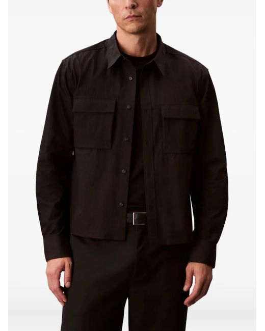 Calvin Klein Black Pocket Long-Sleeved Shirt for men