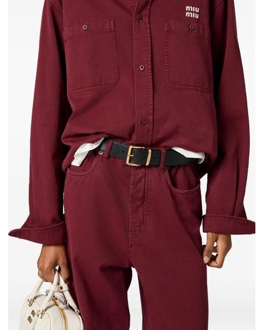 Miu Miu Logo-Embroidered Jeans