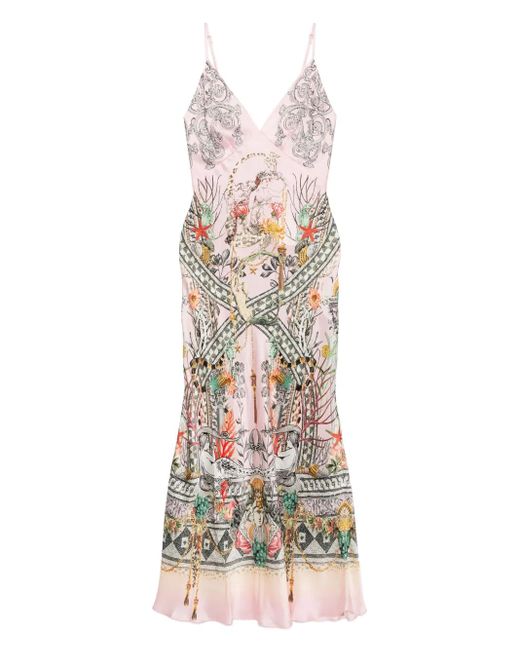 Camilla Vネック スリップドレス White