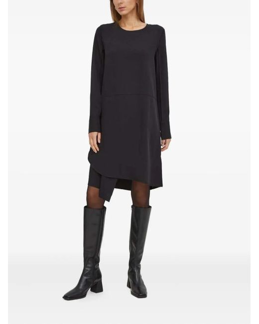 Tiger Of Sweden Black Asymmetrisches Kleid Mit Langen Ärmeln