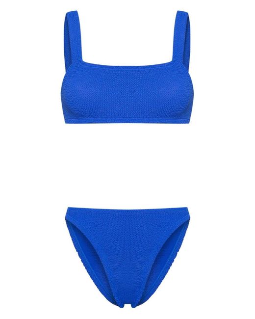 Hunza G Blue Xandra Crinkle Bikini Set