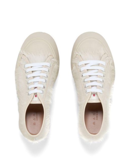 Marni Pablo Long-hair Lace-up Sneakers in White | Lyst