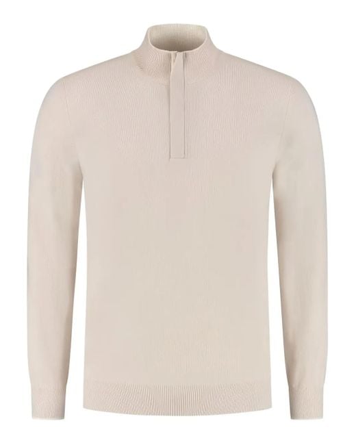 メンズ Gran Sasso ハイネック ハーフジップセーター White