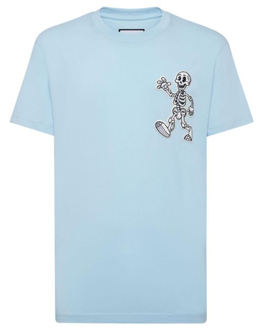 T-shirt Skully Gang di Philipp Plein in Blue da Uomo