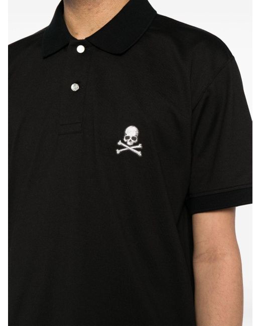 Mastermind Japan Black Logo-appliqué Cotton Polo Shirt for men