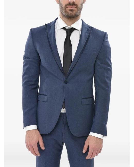 Corneliani Blue Reset Satin Ceremony Suit for men