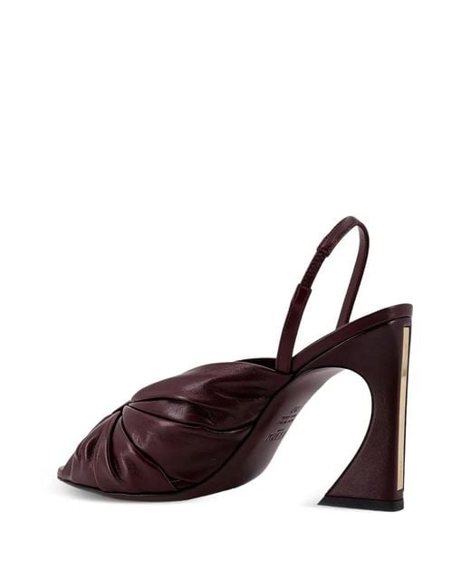 Fendi Brown Arco Twisted-Design Heeled Pumps