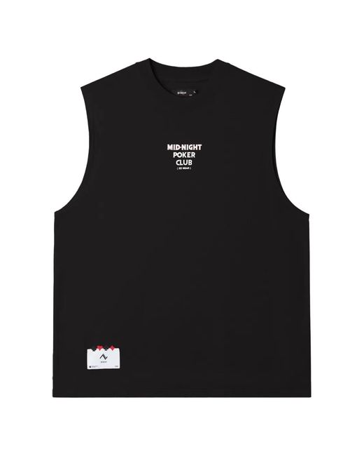 Izzue Black Graphic-Print Sleeveless Top for men
