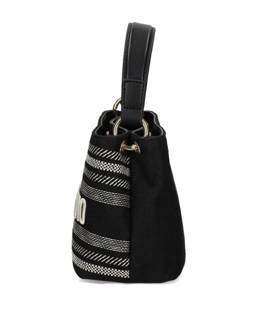 Love Moschino Black Logo-Embroidered Tote Bag