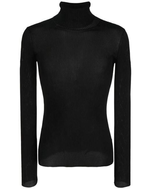 Off-White c/o Virgil Abloh Off-white Helvet Fine Knit Rib Turtleneck Black for men