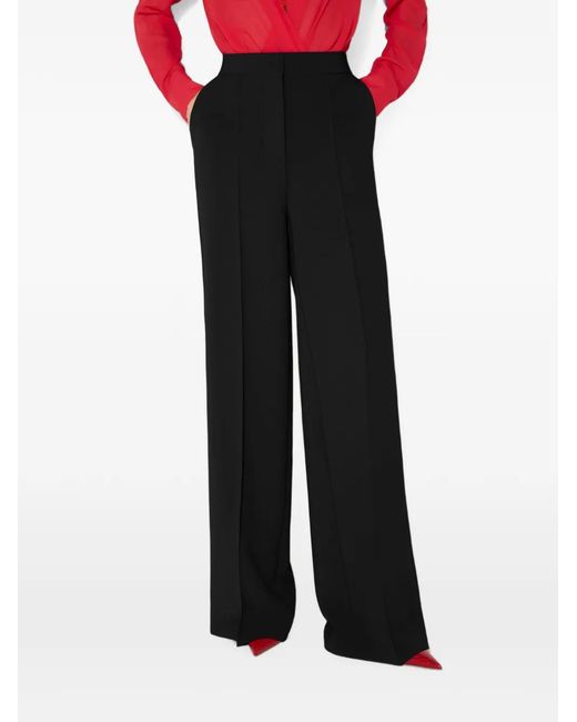 Elisabetta Franchi Black Lightweight Crêpe Fabric Trousers