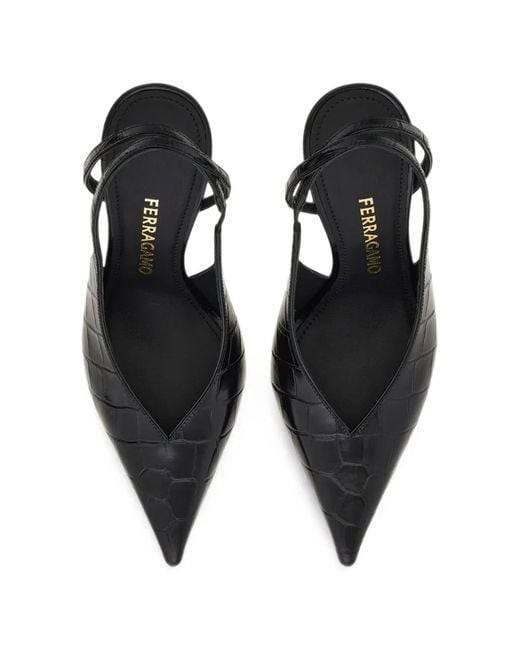 Ferragamo White Stiletto Slingback