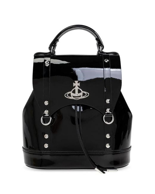 【Vivienne Westwood】スモール マックス バックパック Vivienne Westwood: Black Max Small Backpack | SSENSE
