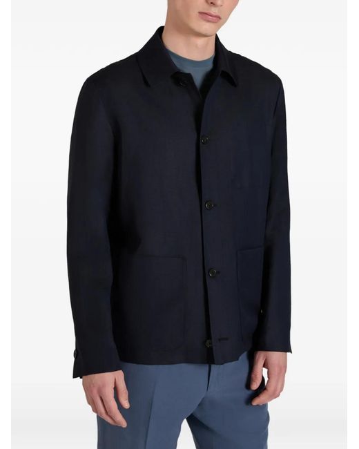 Incotex Blue Button-Up Jacket for men