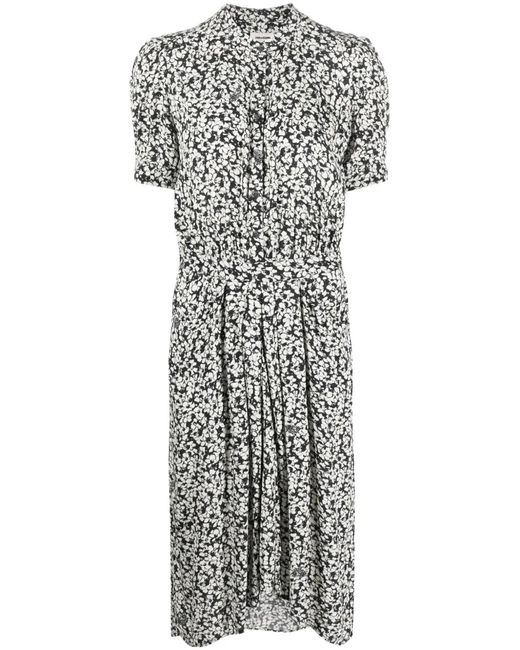 Zadig & Voltaire Gray Rima Floral-Print Midi Dress