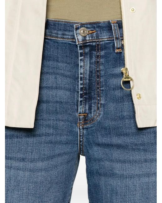 7 For All Mankind Blue Modern Dojo Tonal-Stitching Jeans