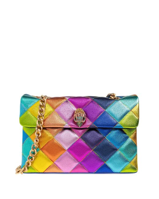 Kurt Geiger Purple Large Kensington Quilted Chain Shoulder Bag