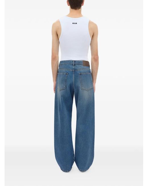 MSGM Blue Distressed Jeans for men
