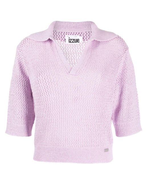 Izzue Pink Pullover mit V-Ausschnitt