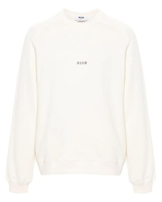 MSGM Sweater Met Logoprint in het White voor heren