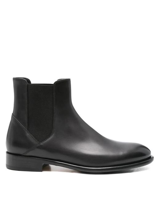 Doucal's Black Elasticated-Panel Leather Boots for men