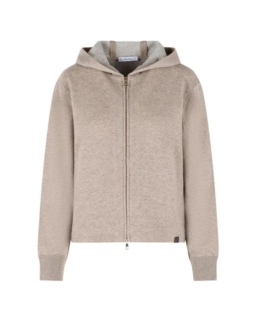 Max Mara Natural Zip-Up Hoodie