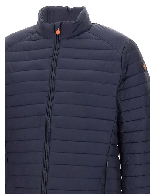 Save The Duck Blue Quilted Zip Jacket for men