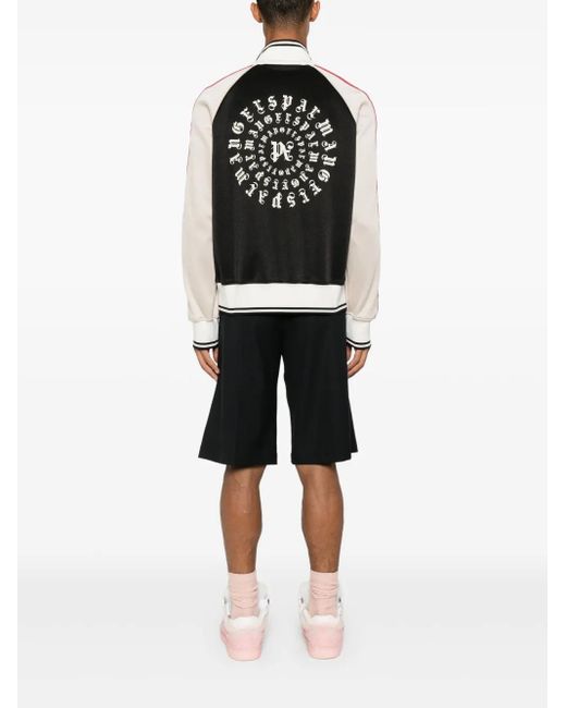 Palm Angels Black Monogram Colour-Block Track Jacket for men