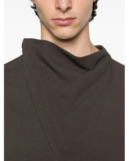 Rick Owens Gray Asymmetrical Overlap Cardigan for men
