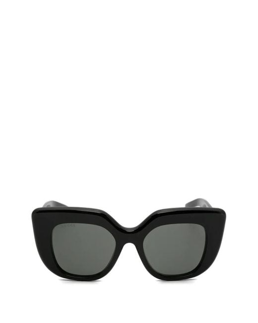 Gucci Black Geometric-Frame Sunglasses