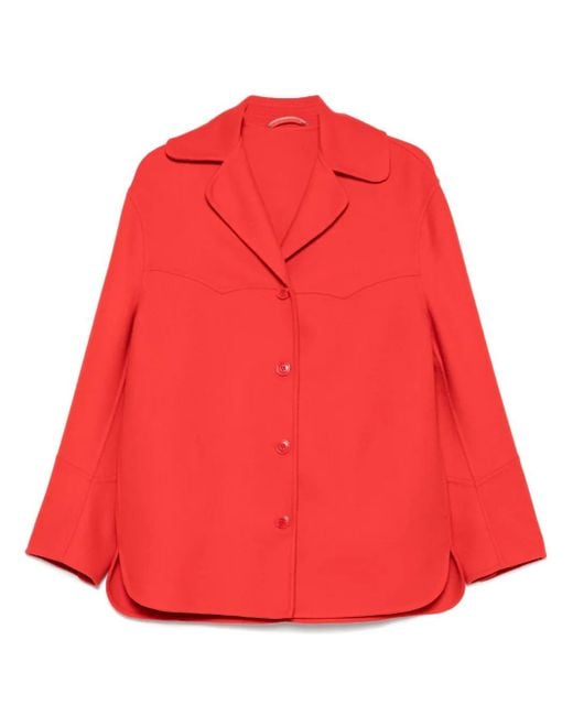 Manteau En Laine Vierge Ermanno Scervino en coloris Red