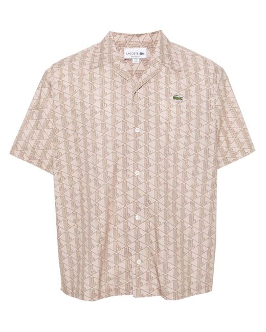 Lacoste Natural Short-sleeve Geometric-print Shirt for men
