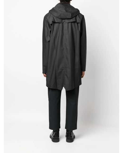 Rains Gray Drawstring Hood Raincoat
