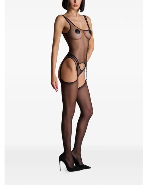 Maison Close Gray Pure Tentation Garter Bodysuit