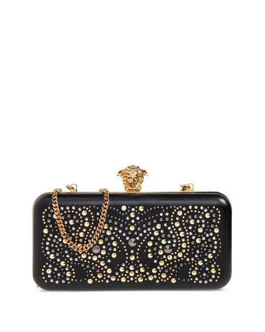 Versace Embellishment Chain Clutch Bag in Black Lyst UK